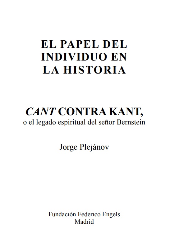 El Papel de Individuo en la historia