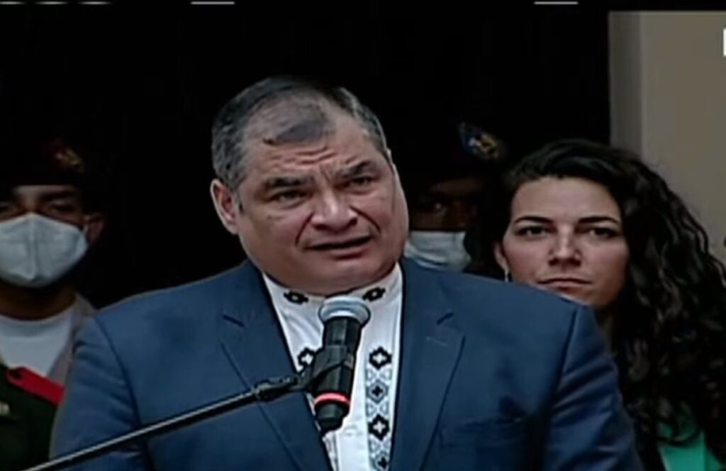 Rafael Correa durante su discurso